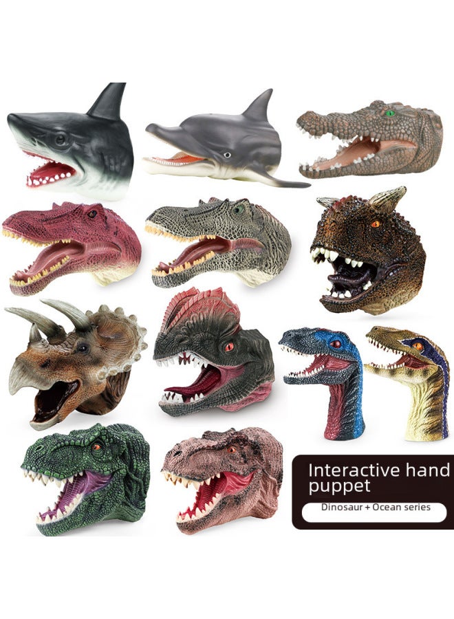 Science And Education Cognitive Toy Simulation Dinosaur Marine Animal Children Interactive Entertainment Model Gloves-Color:X350 Southern Behemoth Dragon Hand Puppet Head (green) - Image 3